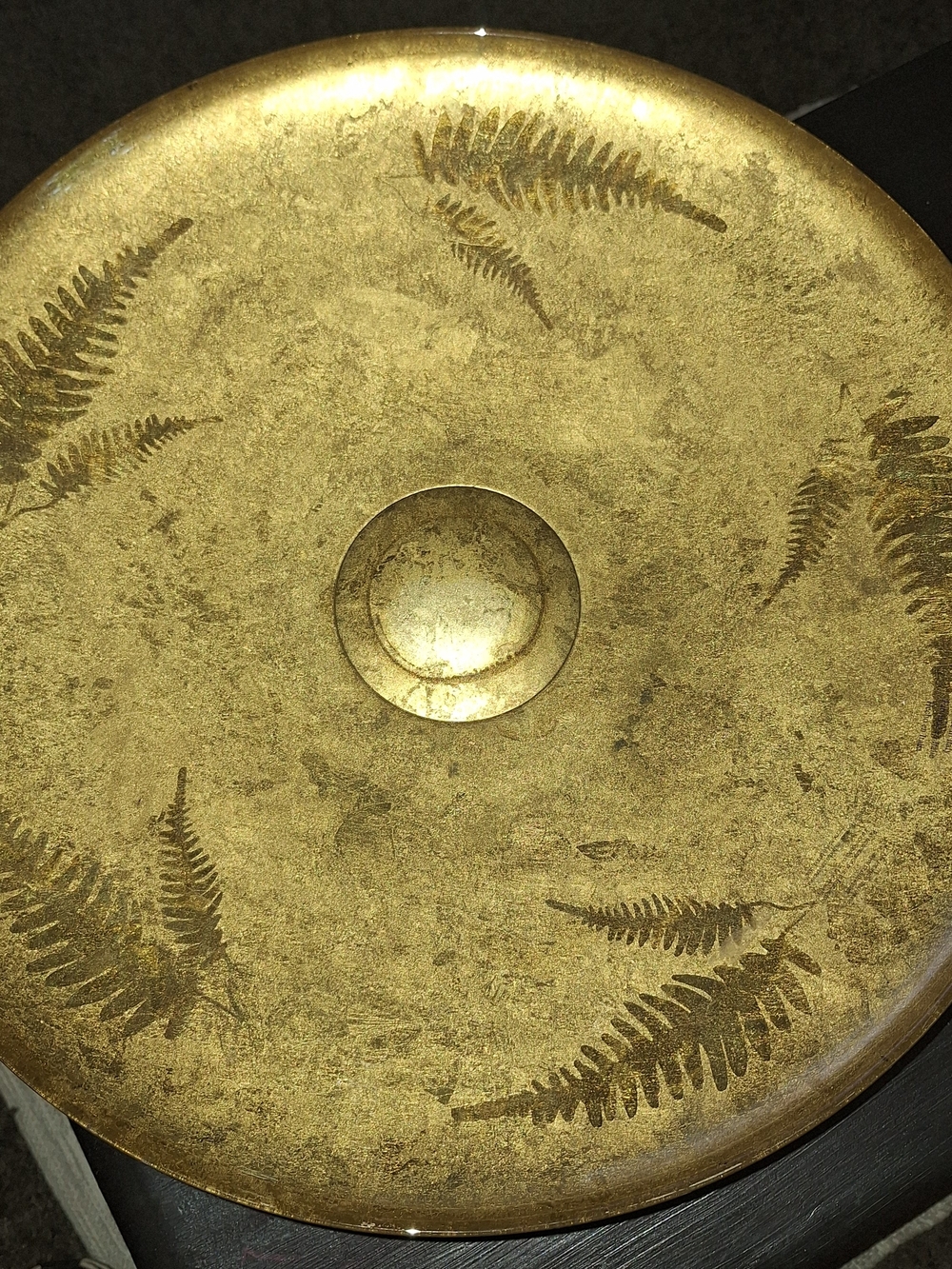 Gold Leaf Vintage 18" Platter Made In Italy